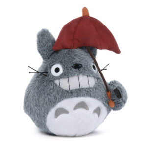 Totoro plush toy with umbrella