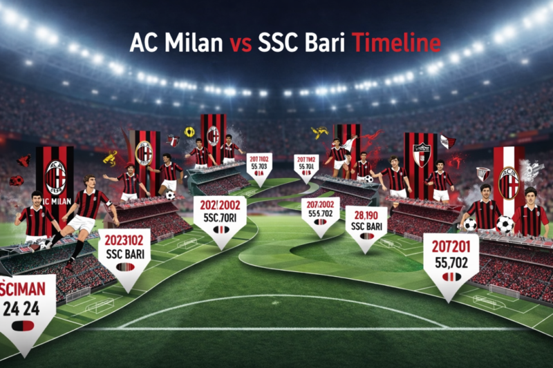 AC Milan vs SSC Bari Timeline: All Key Moments, Goals & Minute-by-Minute Action